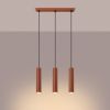 Suspension Acier Ocre Rouge GU10 3 Lagos Line