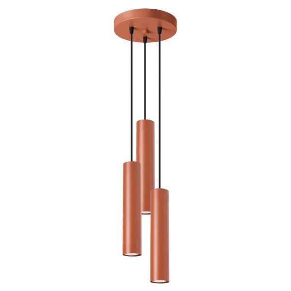 Suspension Acier Ocre Rouge GU10 3 Lagos