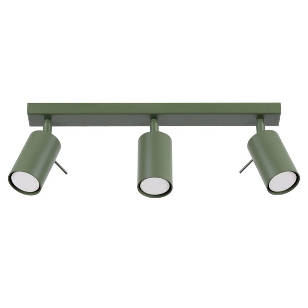 Plafonnier Acier Vert Olive GU10 3 Ring Line