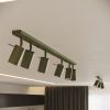 Plafonnier Acier Vert Olive GU10 3 Ring Line