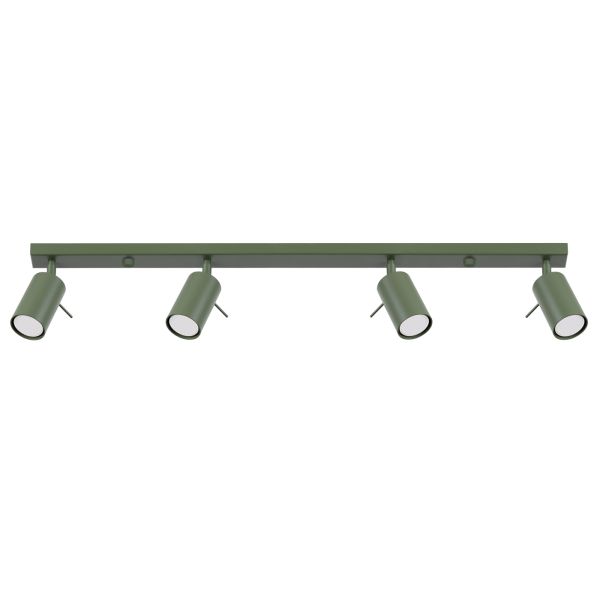 Plafonnier Acier Vert Olive GU10 4 Ring