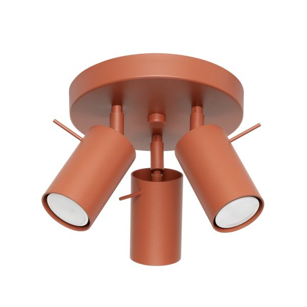 Plafonnier Acier Ocre Rouge GU10 3 Ring