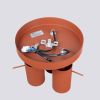 Plafonnier Acier Ocre Rouge GU10 3 Ring