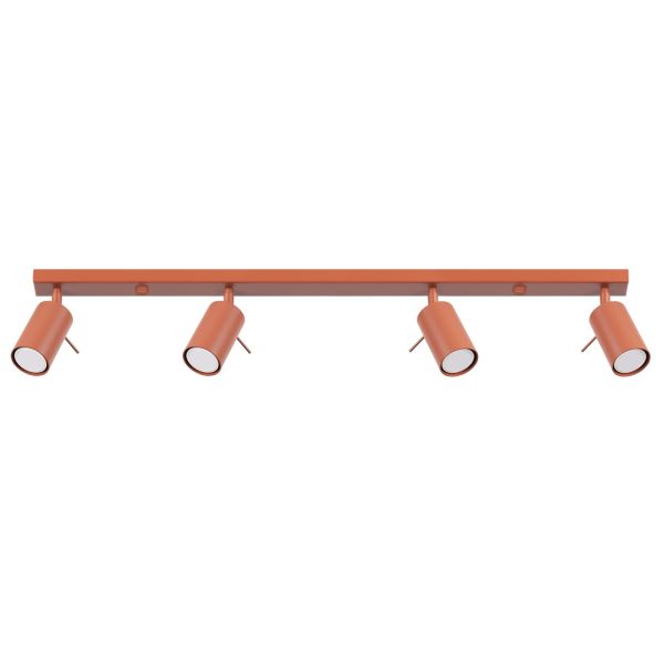 Plafonnier Acier Ocre Rouge GU10 4 Ring