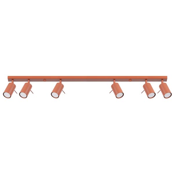 Plafonnier Acier Ocre Rouge GU10 6 Ring