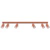 Plafonnier Acier Ocre Rouge GU10 6 Ring
