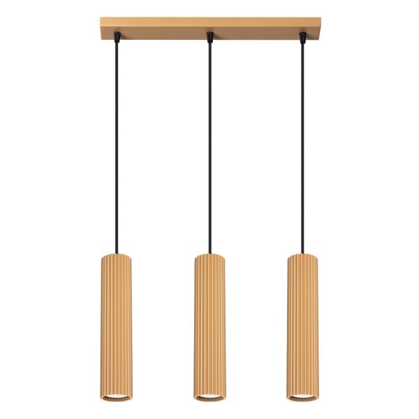 Suspension Aluminium Doré GU10 3 Karbon Line