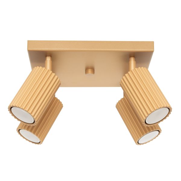 Plafonnier Aluminium Doré GU10 4 Karbon