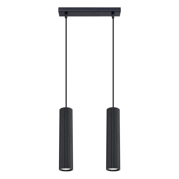 Suspension Aluminium Noir GU10 2 Karbon