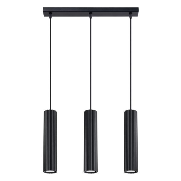 Suspension Aluminium Noir GU10 3 Karbon Line