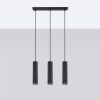 Suspension Aluminium Noir GU10 3 Karbon Line