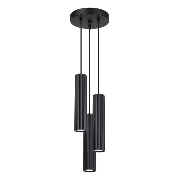 Suspension Aluminium Noir GU10 3 Karbon