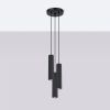 Suspension Aluminium Noir GU10 3 Karbon