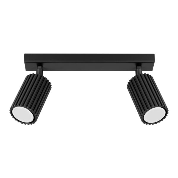 Plafonnier Aluminium Noir GU10 2 Karbon