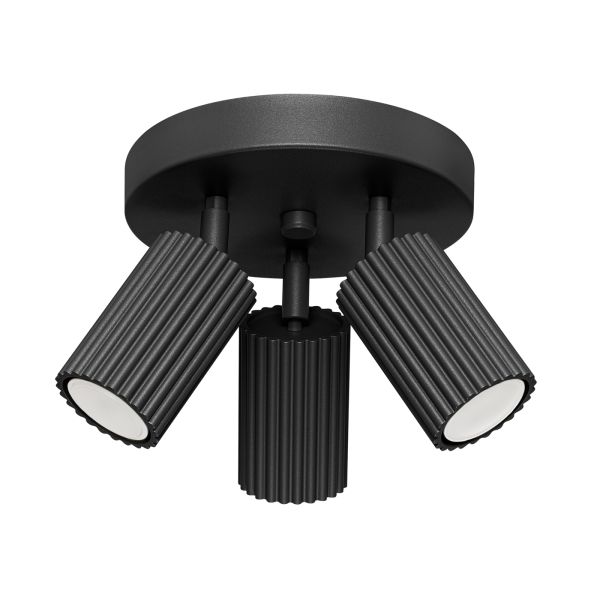 Plafonnier Aluminium Noir GU10 3 Karbon
