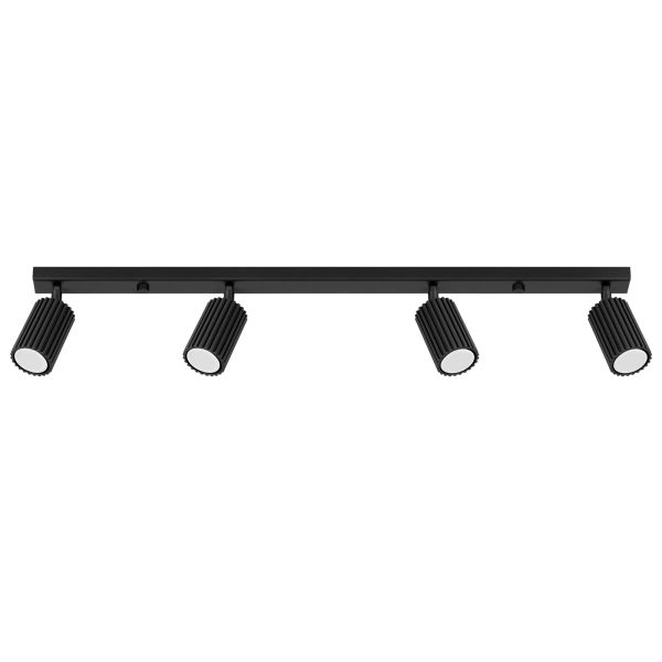 Plafonnier Aluminium Noir GU10 4 Karbon Line