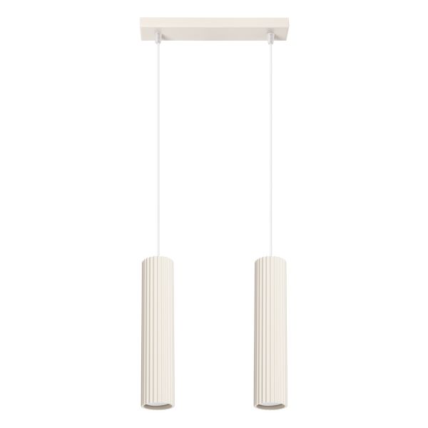 Suspension Aluminium Beige GU10 2 Karbon