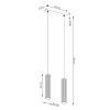 Suspension Aluminium Beige GU10 2 Karbon