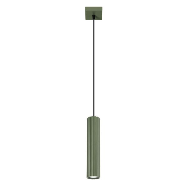 Suspension Aluminium Vert Olive GU10 1 Karbon
