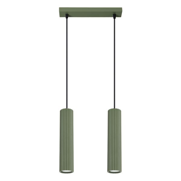 Suspension Aluminium Vert Olive GU10 2 Karbon