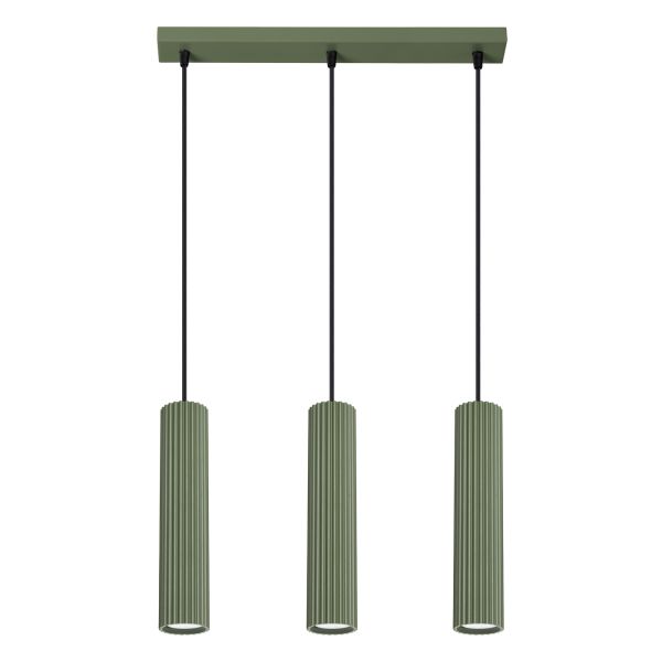 Suspension Aluminium Vert Olive GU10 3 Karbon Line