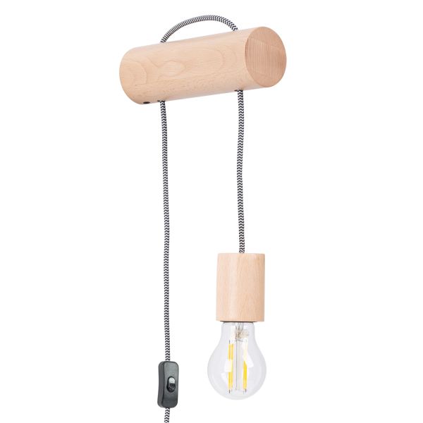 Applique Bois Bois Naturel/Blanc/Noir E27 1 Nimbi