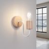 Applique Acier Blanc/Bois Naturel E27 1 Timbo