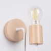 Applique Acier Blanc/Bois Naturel E27 1 Timbo