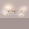 Lustre Acier Blanc/Bois Naturel E27 4 Timbo