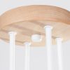 Lustre Acier Blanc/Bois Naturel E27 4 Timbo