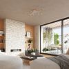 Lustre Acier Blanc/Bois Naturel E27 4 Timbo