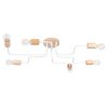 Lustre Acier Blanc/Bois Naturel E27 6 Timbo