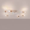 Lustre Acier Blanc/Bois Naturel E27 6 Timbo