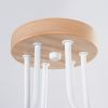 Lustre Acier Blanc/Bois Naturel E27 6 Timbo