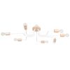 Lustre Acier Blanc/Bois Naturel E27 8 Timbo
