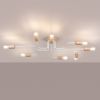 Lustre Acier Blanc/Bois Naturel E27 8 Timbo
