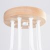 Lustre Acier Blanc/Bois Naturel E27 8 Timbo