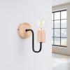 Applique Acier Noir/Bois Naturel E27 1 Timbo