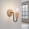 Applique Acier Noir/Bois Naturel E27 1 Timbo