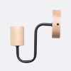Applique Acier Noir/Bois Naturel E27 1 Timbo