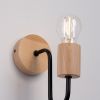 Applique Acier Noir/Bois Naturel E27 1 Timbo