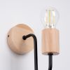 Applique Acier Noir/Bois Naturel E27 1 Timbo