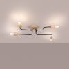 Lustre Acier Noir/Bois Naturel E27 4 Timbo