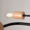 Lustre Acier Noir/Bois Naturel E27 4 Timbo