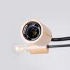 Lustre Acier Noir/Bois Naturel E27 4 Timbo