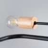 Lustre Acier Noir/Bois Naturel E27 4 Timbo