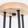 Lustre Acier Noir/Bois Naturel E27 4 Timbo