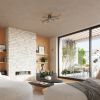 Lustre Acier Noir/Bois Naturel E27 4 Timbo