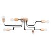 Lustre Acier Noir/Bois Naturel E27 6 Timbo