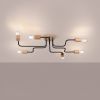 Lustre Acier Noir/Bois Naturel E27 6 Timbo